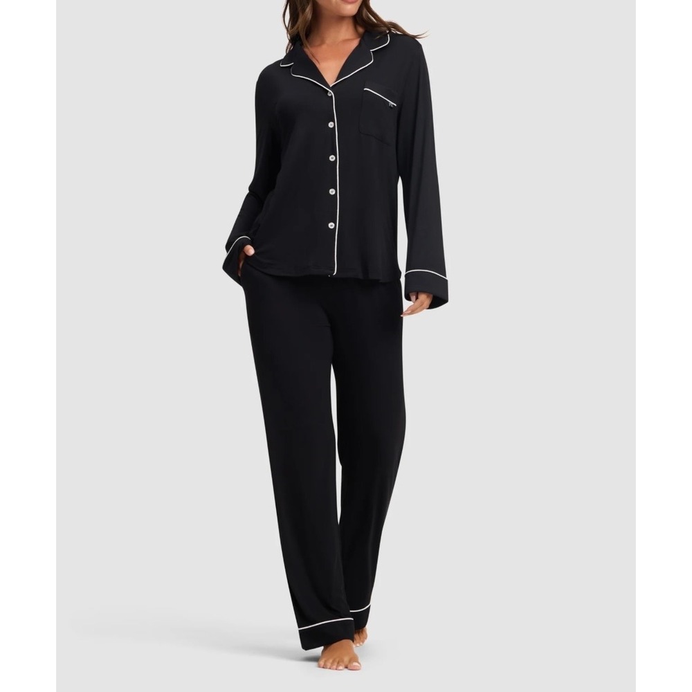 Cozy Earth Bamboo Long Sleeve Pajama Set Cooling Comfy Elevated Luxury Lounge
